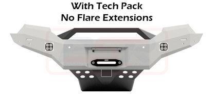 Ford Ranger PX MK3 8/18-ON Ambush Satin Black Sheet Metal Hoop Bar, Infill (1" Body Lift), Splash Guards, Slimline Black Fairlead, Tech, Wildtrak