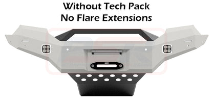 Ford Ranger PX MK3 8/18-ON Ambush Satin Black Sheet Metal Hoop Bar, Infill (1" Body Lift), Splash Guards, Slimline Black Fairlead, Tech, Factory Ext