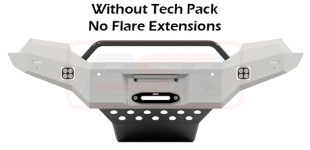 Ford Ranger PX MK3 8/18-ON Ambush Satin Black Low Single Hoop Bar, Infill (1" Body Lift), Splash Guards, Slimline Black Fairlead, Factory Ext