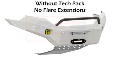 Ford Ranger PX MK3 8/18-ON Ambush Satin Black Low Single Hoop Bar, Infill (No Body Lift), Splash Guards, Slimline Black Fairlead, Tech, Kut Snake Ext