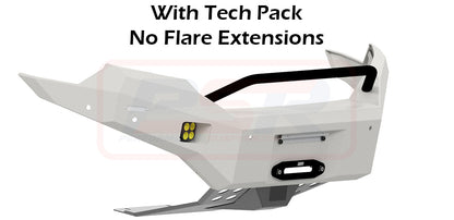 Ford Ranger PX MK3 8/18-ON Ambush Satin Black Low Single Hoop Bar, Infill (1" Body Lift), Slimline Black Fairlead, Tech, Factory Ext, Wildtrak