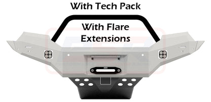 Ford Ranger PX MK3 8/18-ON Ambush Satin Black Single Hoop Bar, Pre-Runner Infill (1" Body Lift), Slimline Black Fairlead, Tech, Factory Ext