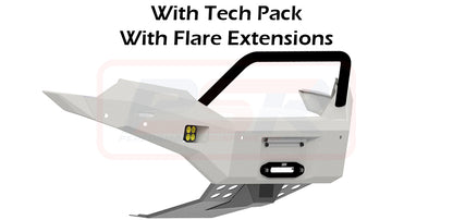 Ford Ranger PX MK3 8/18-ON Ambush Satin Black Single Hoop Bar, Pre-Runner Infill (2" Body Lift), Slimline Black Fairlead, Tech, Kut Snake Ext