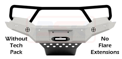 Ford Ranger PX MK3 8/18-ON Ambush Satin Black Triple Hoop Bar, Pre-Runner Infill (No Body Lift), Slimline Black Fairlead