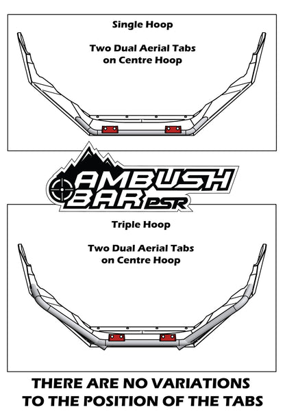 Ford Ranger PX MK3 8/18-ON Ambush Satin Black Triple Hoop Bar, Pre-Runner Infill (1" Body Lift), Slimline Black Fairlead