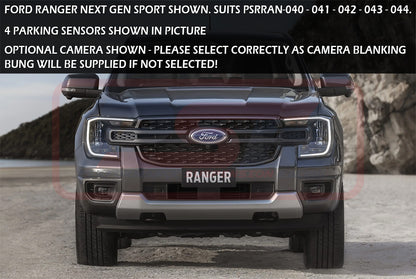Ford Ranger Next Gen Ambush Satin Black Single Hoop Bar, Pre-Runner Infill (No Body Lift), Splash Guards, Slimline Black Fairlead, XL, Factory Ext