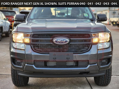Ford Ranger Next Gen Ambush Satin Black Single Hoop Bar, Pre-Runner Infill (1" Body Lift), Slimline Silver Fairlead, 6 Sensors, Camera