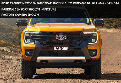 Ford Ranger Next Gen Ambush Satin Black Single Hoop Bar, Infill (1" Body Lift), Splash Guards, Slimline Silver Fairlead, 4 Sensors, XLT, Factory Ext