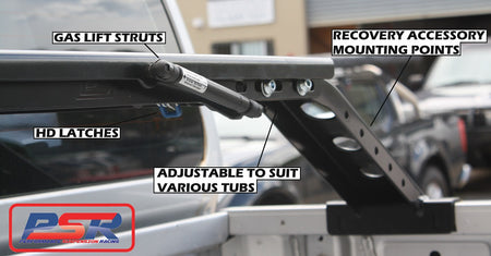 Roof Top Tent Complete Tilt System (Full kit, Baja Rack Style) with Roof Height (560mm) Leg Set of 4