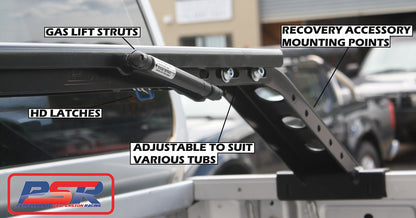 Roof Top Tent Complete Tilt System (Full kit, Baja Rack Style) with Roof Height (590mm) Leg Set of 4