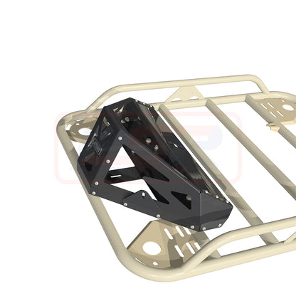 Baja Rack Spare Wheel Bolt On Mount (Suit 32,33,35,37" Tyre) and Y-Strap Tyre / Accessory Ratchet Strap Tie Down