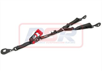 Baja Rack Spare Wheel Bolt On Mount (Suit 32,33,35,37" Tyre) and Y-Strap Tyre / Accessory Ratchet Strap Tie Down