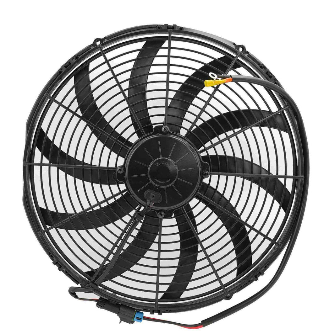 SPAL 16" Fan Skew Blade Pull 12V Extreme Performance (2460CFM) (93mm Deep) (Includes Gasket & Wiring Loom)