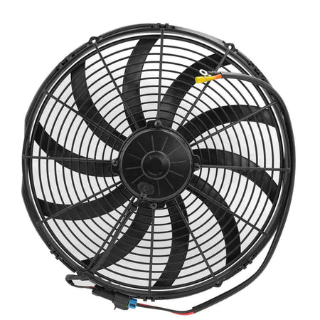 SPAL 16" Fan Skew Blade Pull 12V Extreme Performance (2460CFM) (93mm Deep) (Includes Gasket & Wiring Loom)