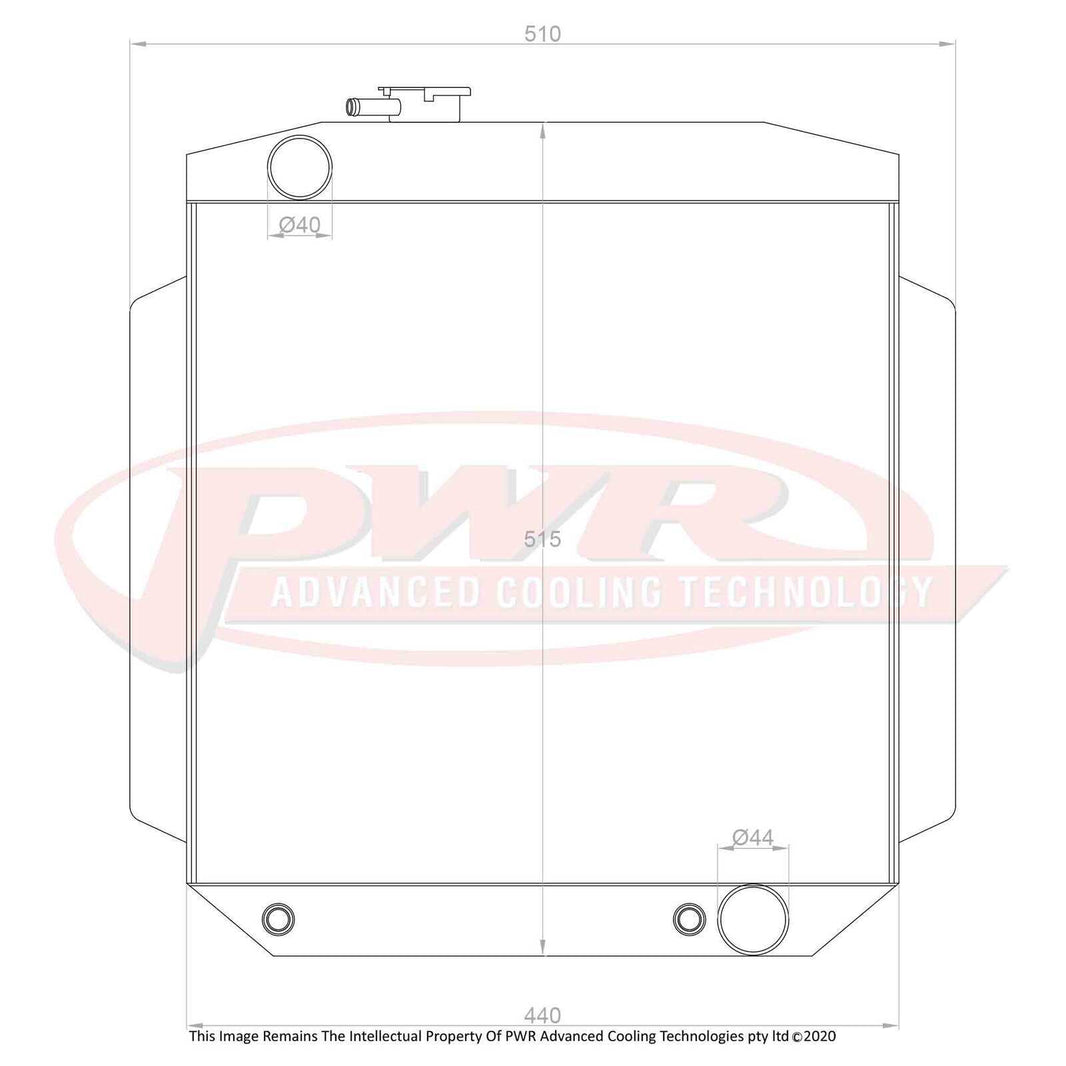 FORD Mustang Cleveland V8 Engine (1964 - 1966) 55mm Radiator With Opposed Outlets
