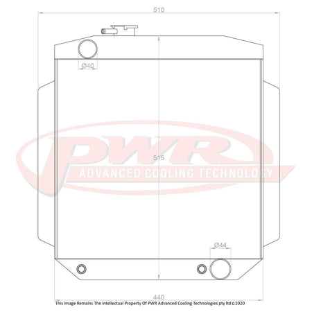 FORD Mustang Cleveland V8 Engine (1964 - 1966) 55mm Radiator With Opposed Outlets