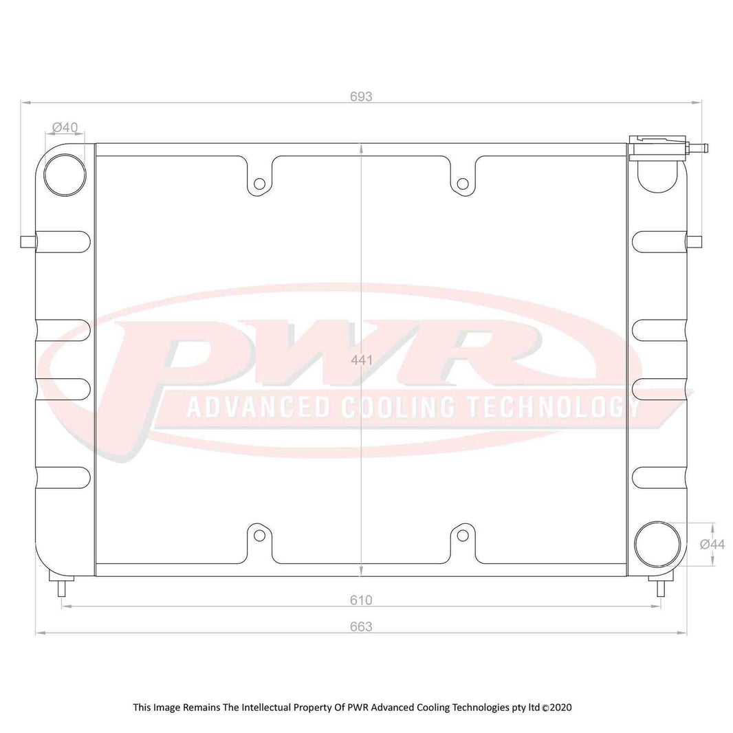 HOLDEN Commodore VP, VR, VS with Chev V8 (1991 - 1997) 55mm Radiator with 16" SPAL Fan mounts