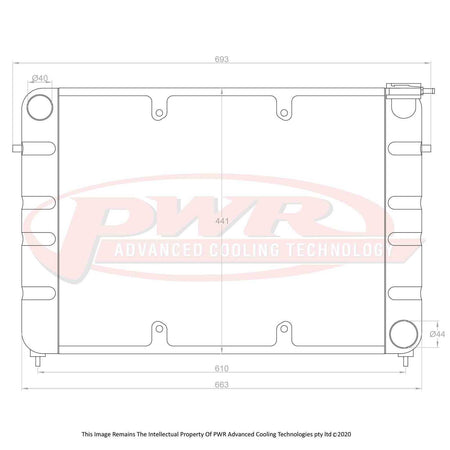 HOLDEN Commodore VP, VR, VS with Chev V8 (1991 - 1997) 55mm Radiator with 16" SPAL Fan mounts
