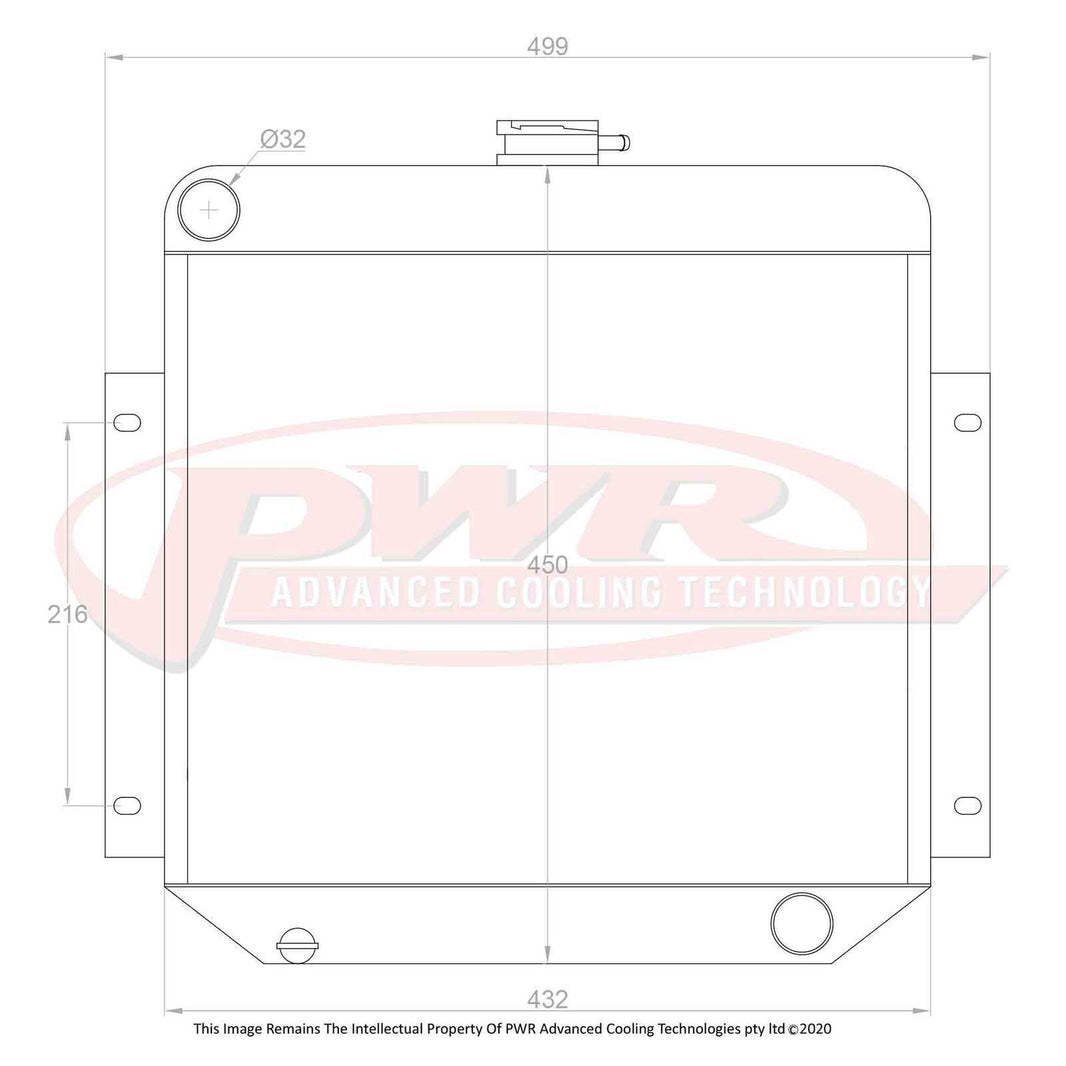 FORD Cortina Mark 1 4cyl Engine (1962 - 1966) 55mm Radiator