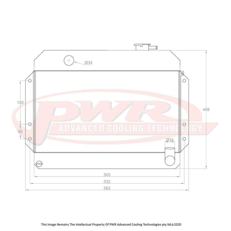 NISSAN Datsun 1600 L SERIES 4cyl Engine (1967 - 1973) 42mm Radiator