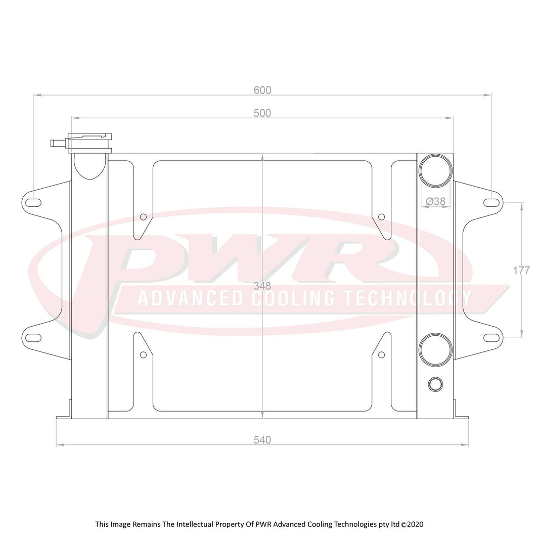 MAZDA R100 10A, 12A, 13B Rotary Engine (1967 - 1971) 55mm Radiator With Mounts To Suit 13" SPAL Thermo