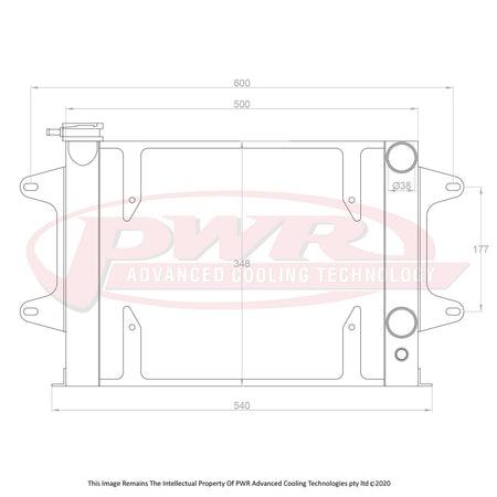 MAZDA R100 10A, 12A, 13B Rotary Engine (1967 - 1971) 55mm Radiator With Mounts To Suit 13" SPAL Thermo