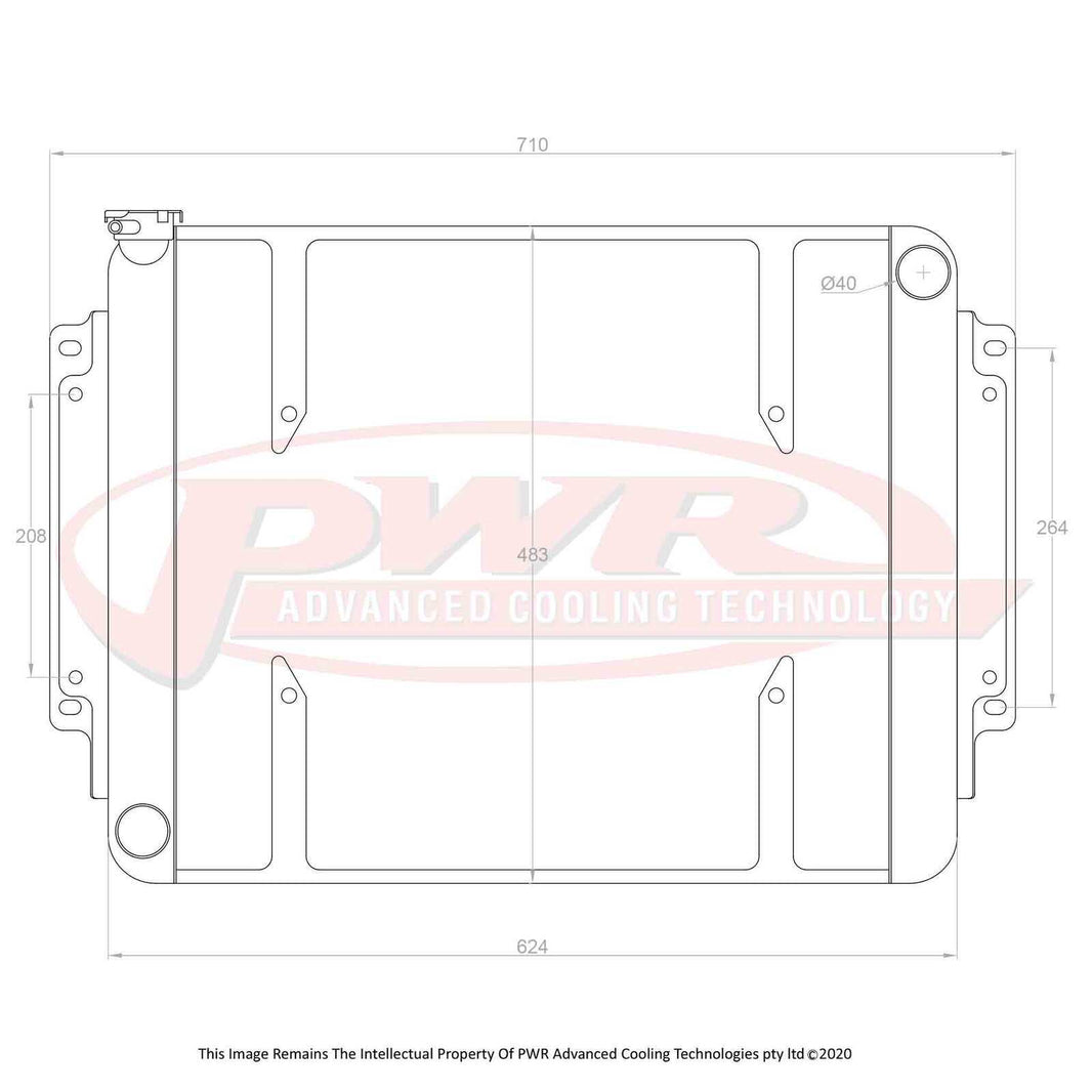 HOLDEN HT, HK & HG V8 Engine (1969 - 1971) With Mounts To Suit 16" SPAL Thermo Fan 55mm Crossflow Radiator