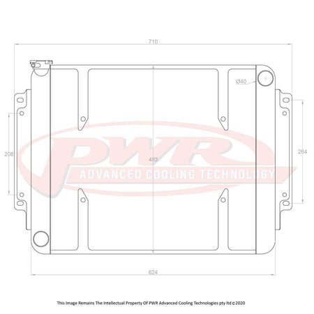 HOLDEN HT, HK & HG V8 Engine (1969 - 1971) With Mounts To Suit 16" SPAL Thermo Fan 55mm Crossflow Radiator