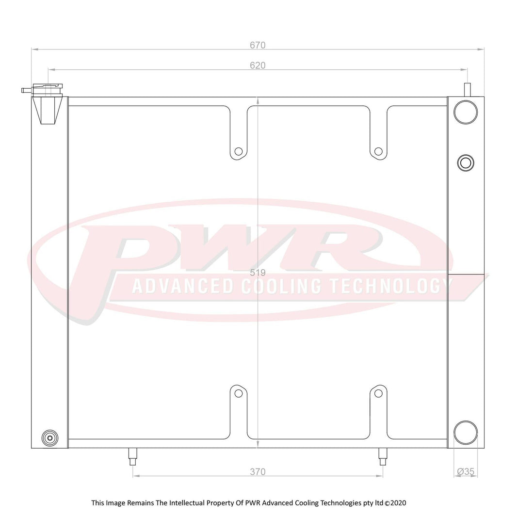 NISSAN Skyline R34 GTR RB26DETT Engine (1999 - 2002) 2-Pass 55mm Crossflow Radiator with 16" SPAL Fan Mounts