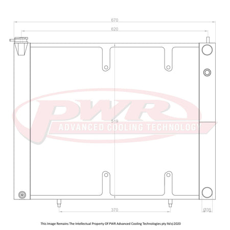 NISSAN Skyline R34 GTR RB26DETT Engine (1999 - 2002) 2-Pass 55mm Crossflow Radiator with 16" SPAL Fan Mounts