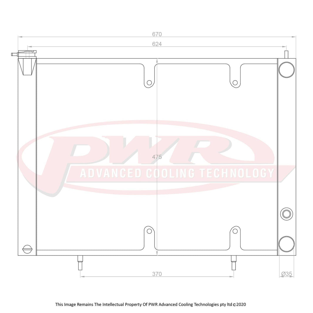 NISSAN Skyline R33 GTR RB26DETT, R33 GTST and R34 GTT RB25DET Engines (1995 - 2002) With Mounts To Suit 16" SPAL Thermo 55mm Crossflow Radiator