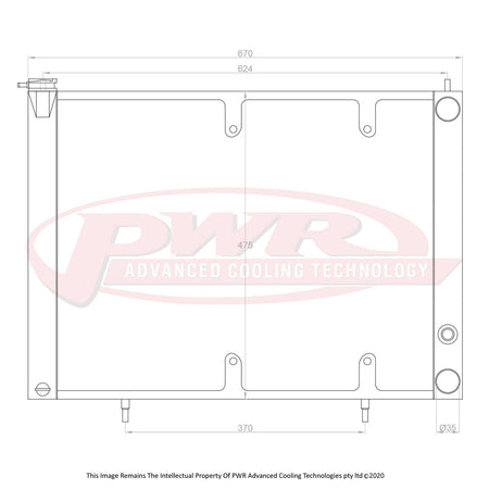 NISSAN Skyline R33 GTR RB26DETT, R33 GTST and R34 GTT RB25DET Engines (1995 - 2002) With Mounts To Suit 16" SPAL Thermo 55mm Crossflow Radiator