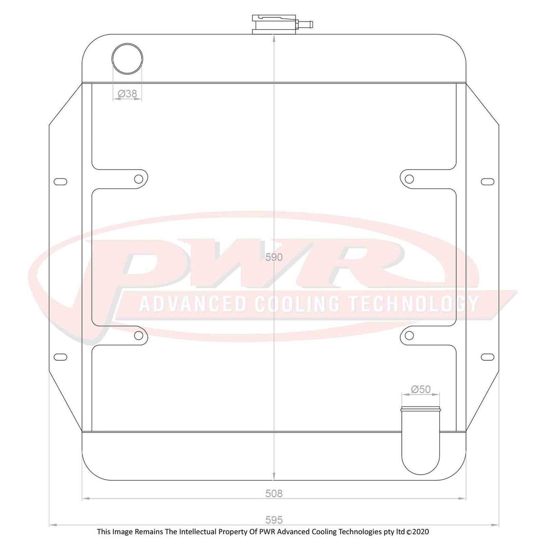 FORD Thunderbird V8 Engine (1954 - 1957) 55mm Radiator With Mounts To Suit 16" SPAL Thermo
