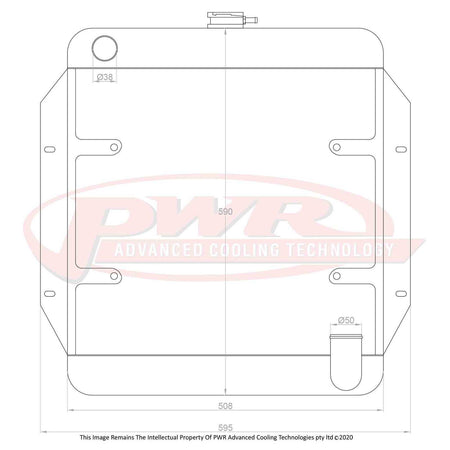 FORD Thunderbird V8 Engine (1954 - 1957) 55mm Radiator With Mounts To Suit 16" SPAL Thermo