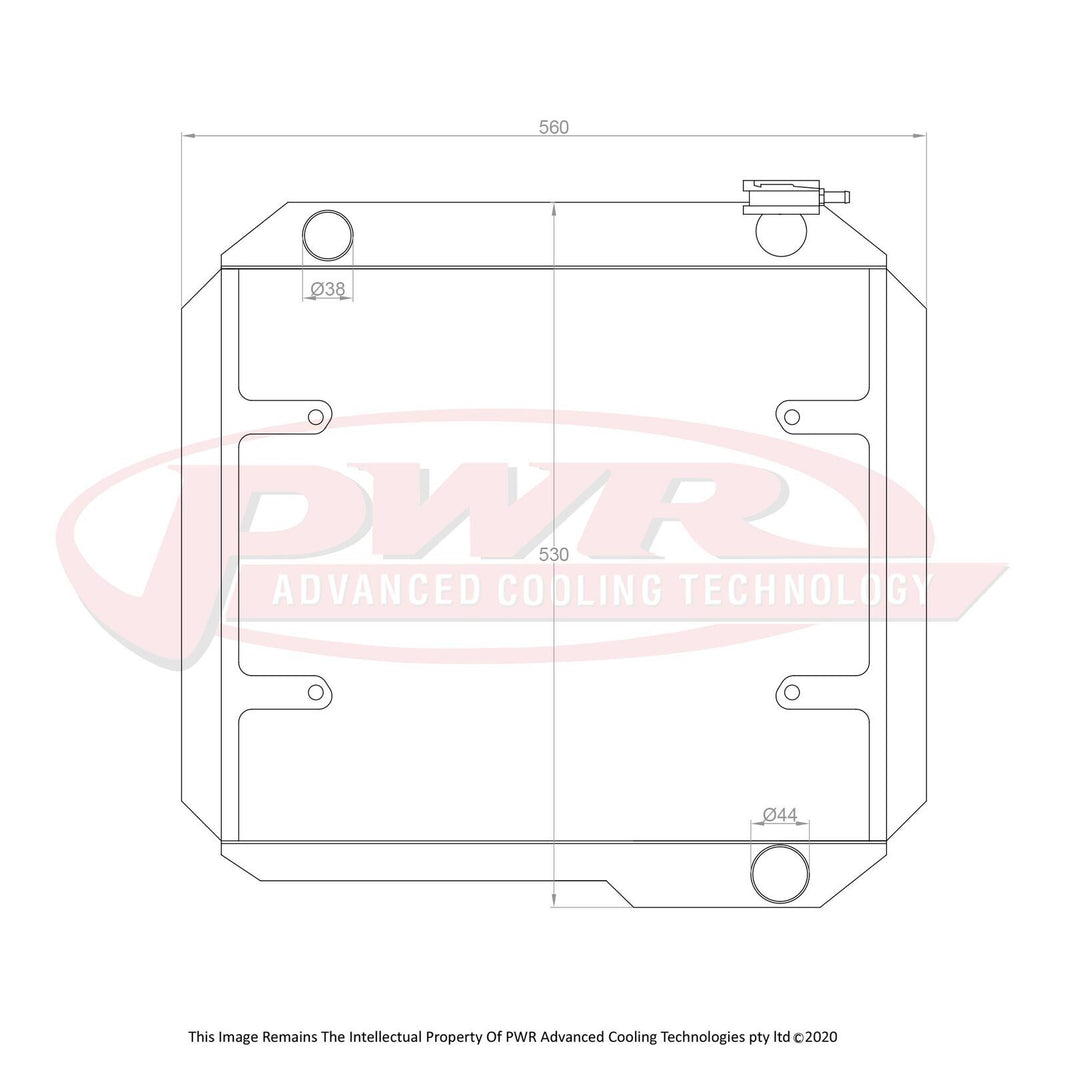 TOYOTA Landcruiser FJ40 Chev V8 (1960 - 1984) 55mm Radiator with 16" SPAL Fan mounts