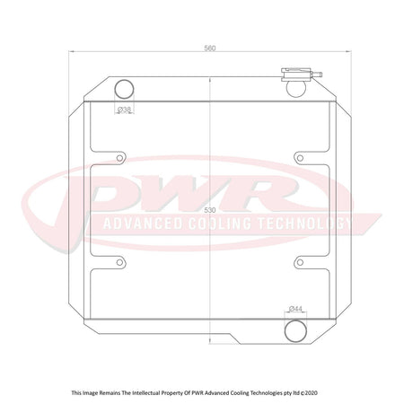 TOYOTA Landcruiser FJ40 Chev V8 (1960 - 1984) 55mm Radiator with 16" SPAL Fan mounts