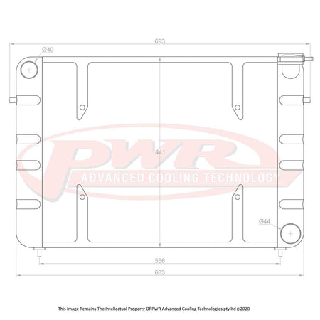 HOLDEN Commodore VL with Chev V8 (1986 - 1988) 55mm Radiator with 16" SPAL Fan mounts