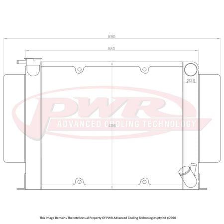 MAZDA RX7 Series 1 - 3 12A, 13B Rotary Engine (1979 - 1985) With Mounts To Suit 16" SPAL Thermo With Angled Bottom Outlet 55mm Radiator