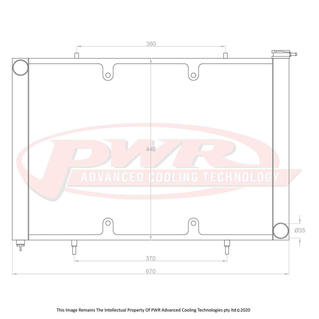 NISSAN Silvia, 180SX S13 SR20 and SR20DET Engine (1988 - 1994) 55mm Crossflow Radiator with 16" SPAL Fan mounts