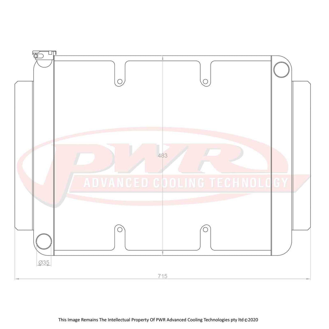 HOLDEN HJ, HQ, HX, HZ LS1 Engine (1971 - 1980) 55mm Crossflow Radiator with 16" SPAL Fan Mounts