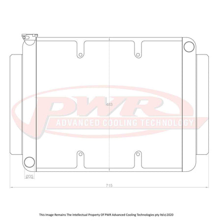 HOLDEN HJ, HQ, HX, HZ LS1 Engine (1971 - 1980) 55mm Crossflow Radiator with 16" SPAL Fan Mounts