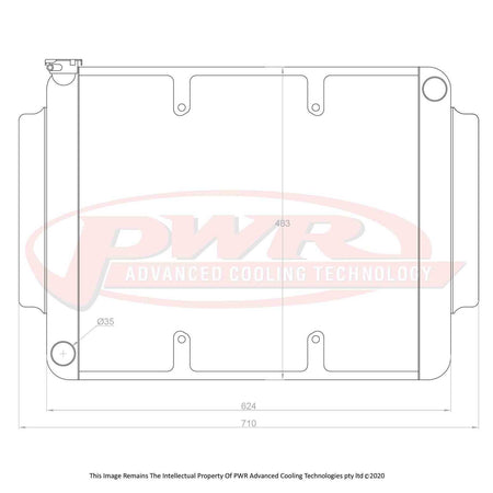 HOLDEN HG, HT, HK with LS1 (1968 - 1972) 55mm Crossflow Radiator with 16" SPAL Fan mounts