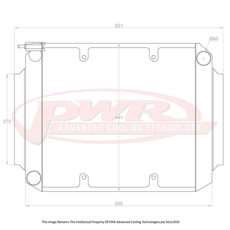 HOLDEN Torana LC - LJ with Holden V8 (1969 - 1974) 55mm Crossflow Radiator with 16" SPAL Fan mounts