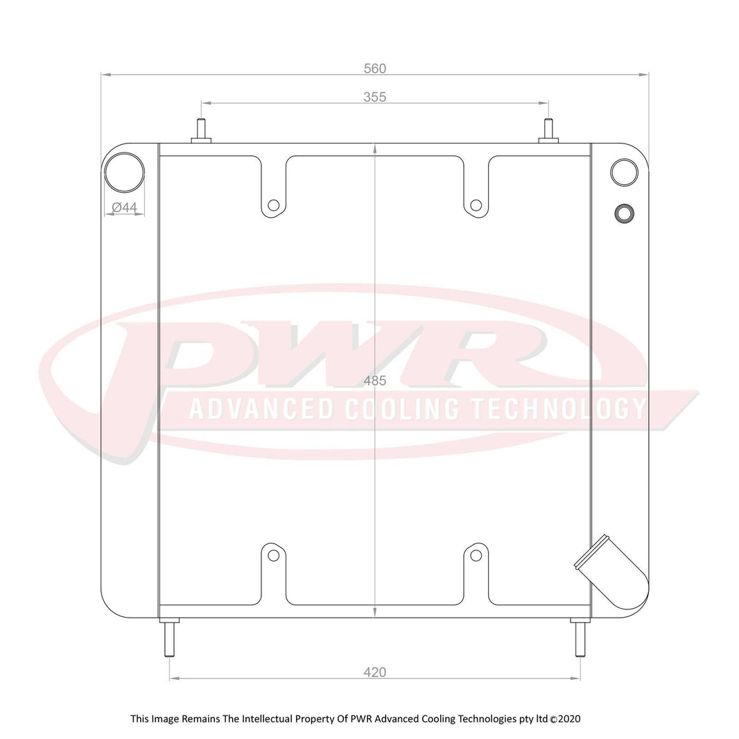 JAGUAR E Type  Series 1.5 4.2L Engine (1966 - 1968) 55mm Radiator with 16" SPAL Fan Mounts