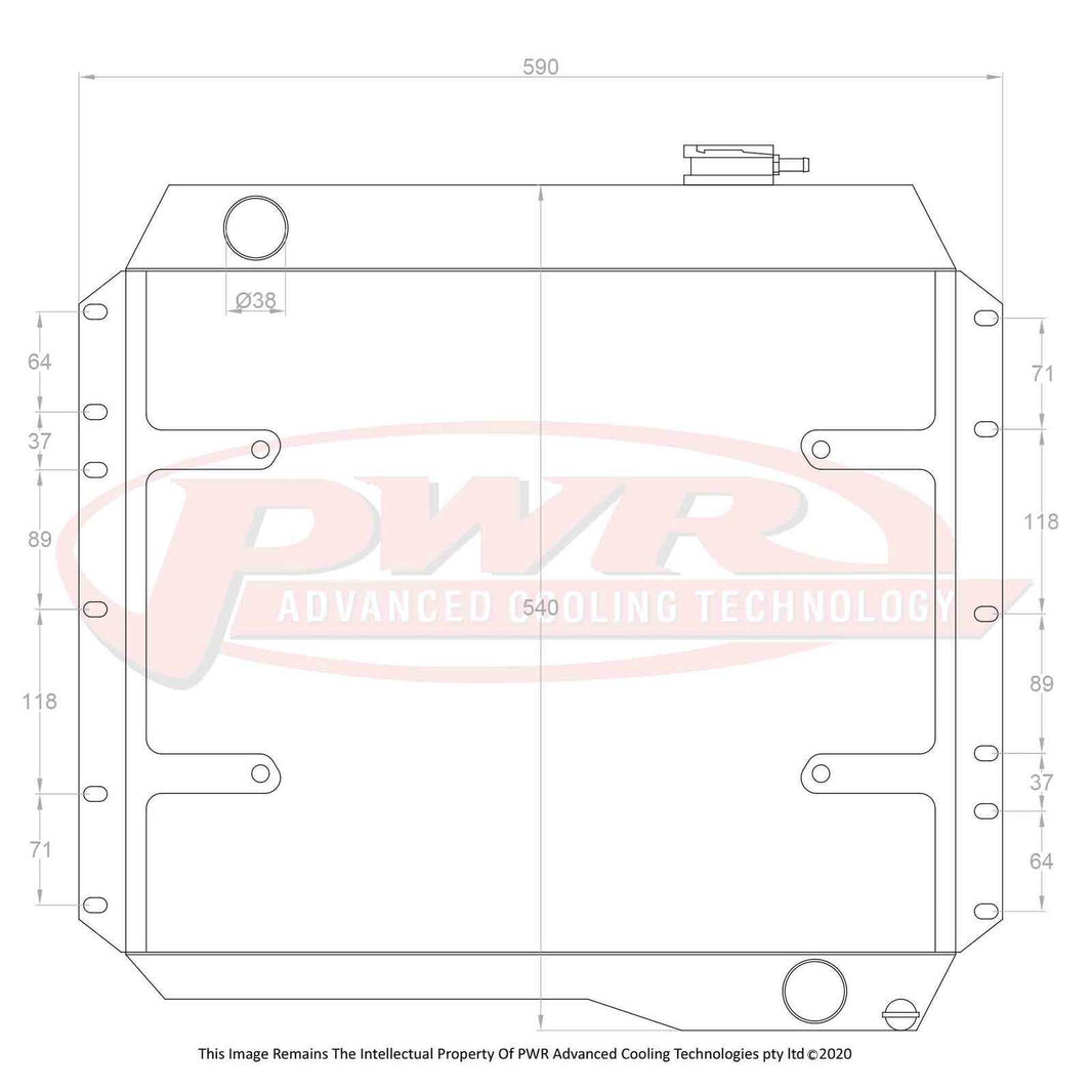 TOYOTA Landcruiser FJ45 Diesel Engine (1982) 55mm Radiator with 16" SPAL Fan Mounts