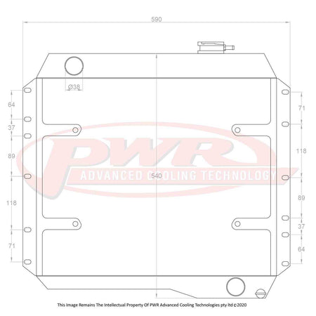 TOYOTA Landcruiser FJ45 Diesel Engine (1982) 55mm Radiator with 16" SPAL Fan Mounts