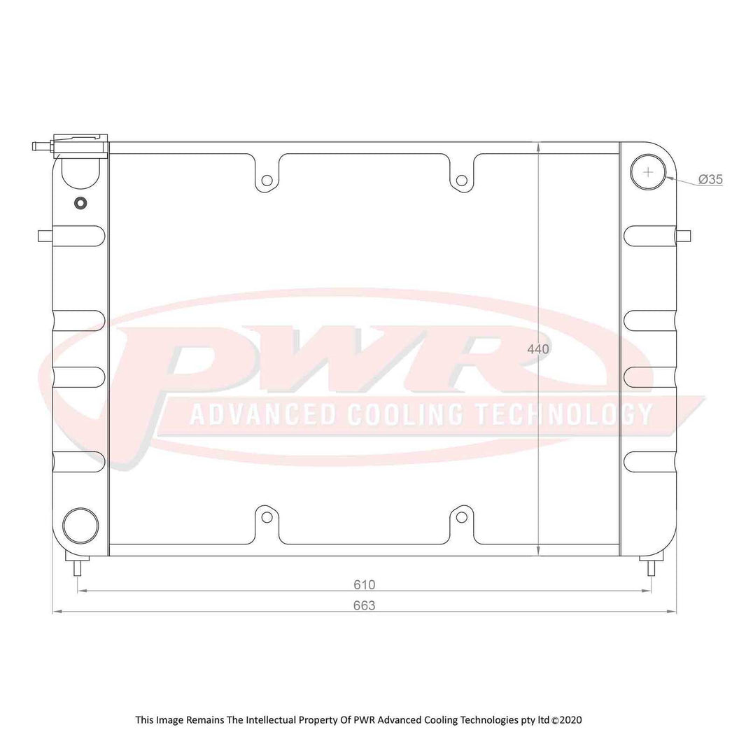HOLDEN Commodore VP, VR, VS LS1 Engine (1991 - 2000) 55mm Radiator with 16" SPAL Fan Mounts