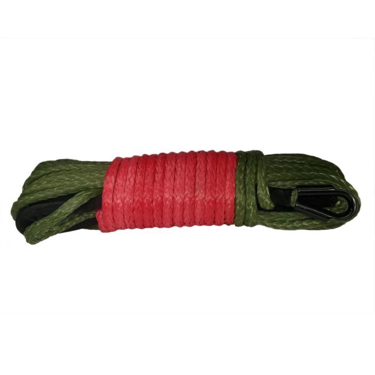 9,500Kg - 10mm Saberpro Army Green Single Braided Winch Rope - 30M