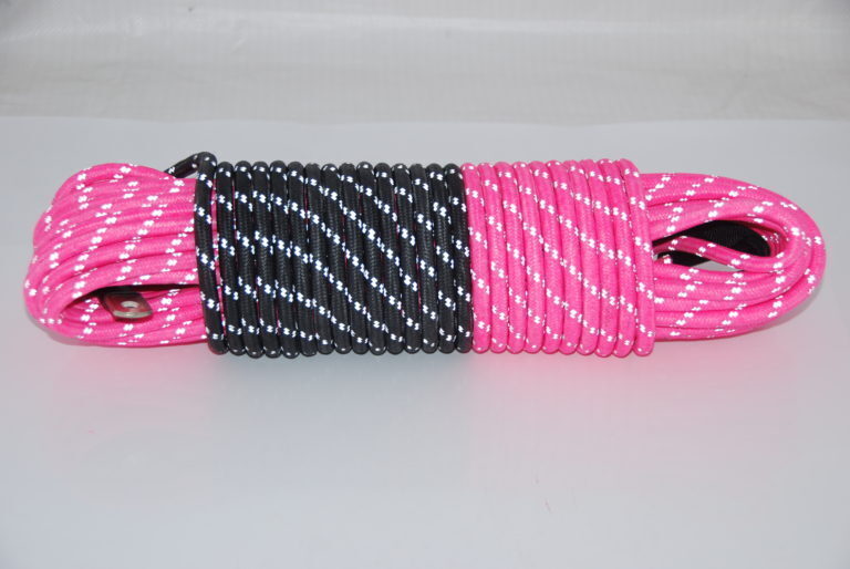 8,000Kg - 10mm Saberpro Pink Reflective Double Braided Winch Rope - Limited Edition - 30M