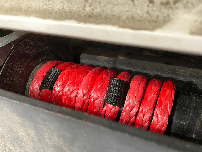 13,500Kg - 12mm Saberpro Comp Spec Red Single Braided Winch Rope - 50M -